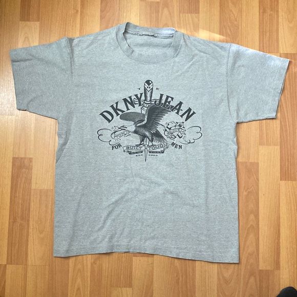 Dkny Other - Vintage DKNY Jeans Gray Short Sleeve T Shirt Single Stitch Men Large